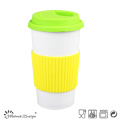 Tasse de voyage en porcelaine de 14 oz avec du silicone